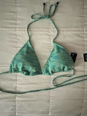 Cotton On Body Aqua Green Textured Triangle Bikini Top